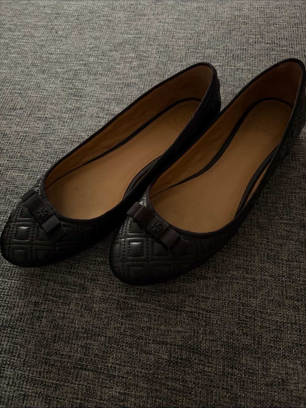 Tory Burch Quilted Black Ballet Flats